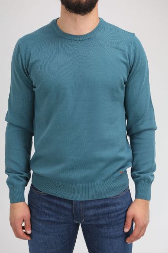 Slika Pamucni dzemper - PETROL BLUE