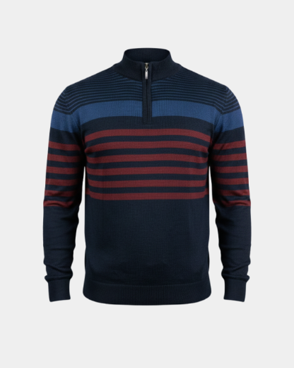 Slika Pamucni dzemper - Navy Bordeaux ZIP